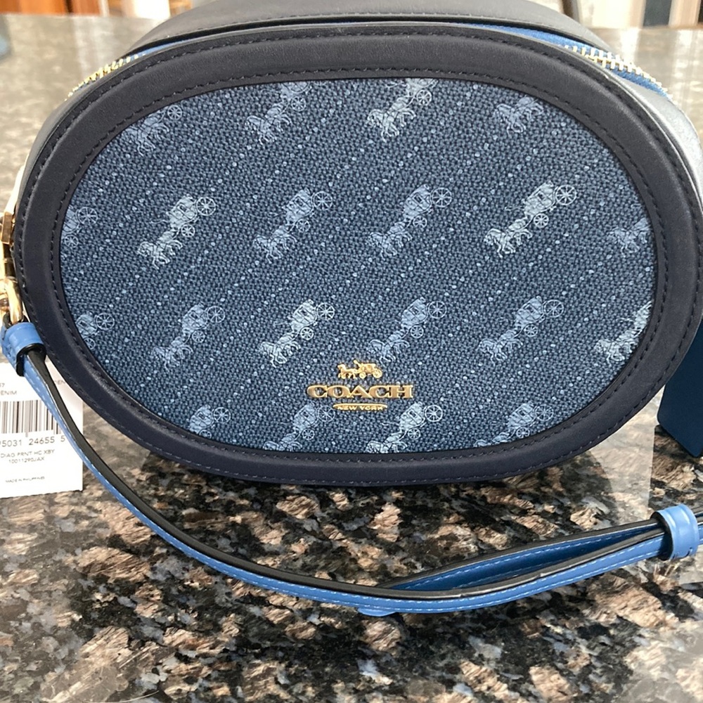 Coach Camera Bag with Horse and Carriage Dot Print